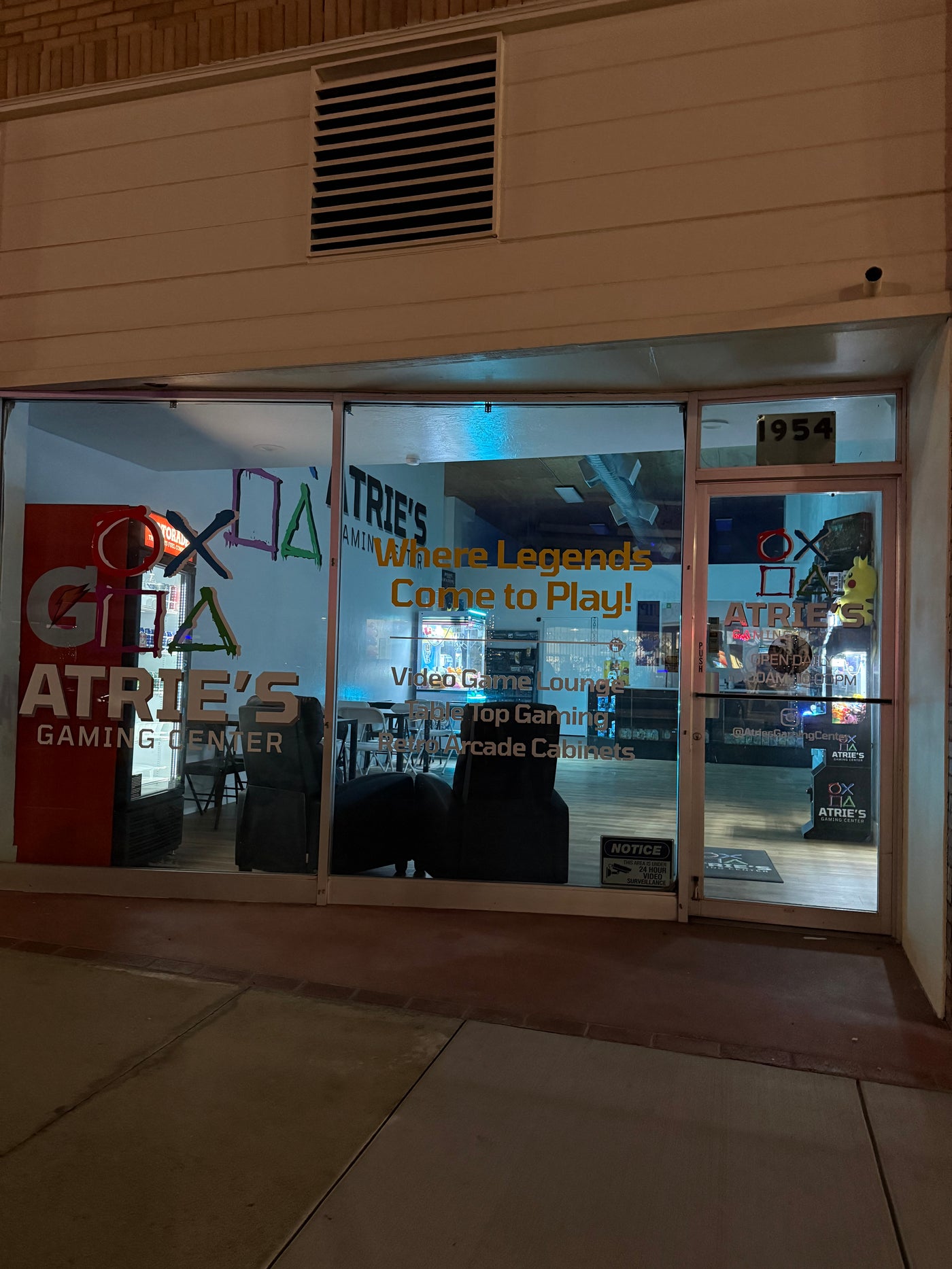 Inside Atrie's Gaming Center